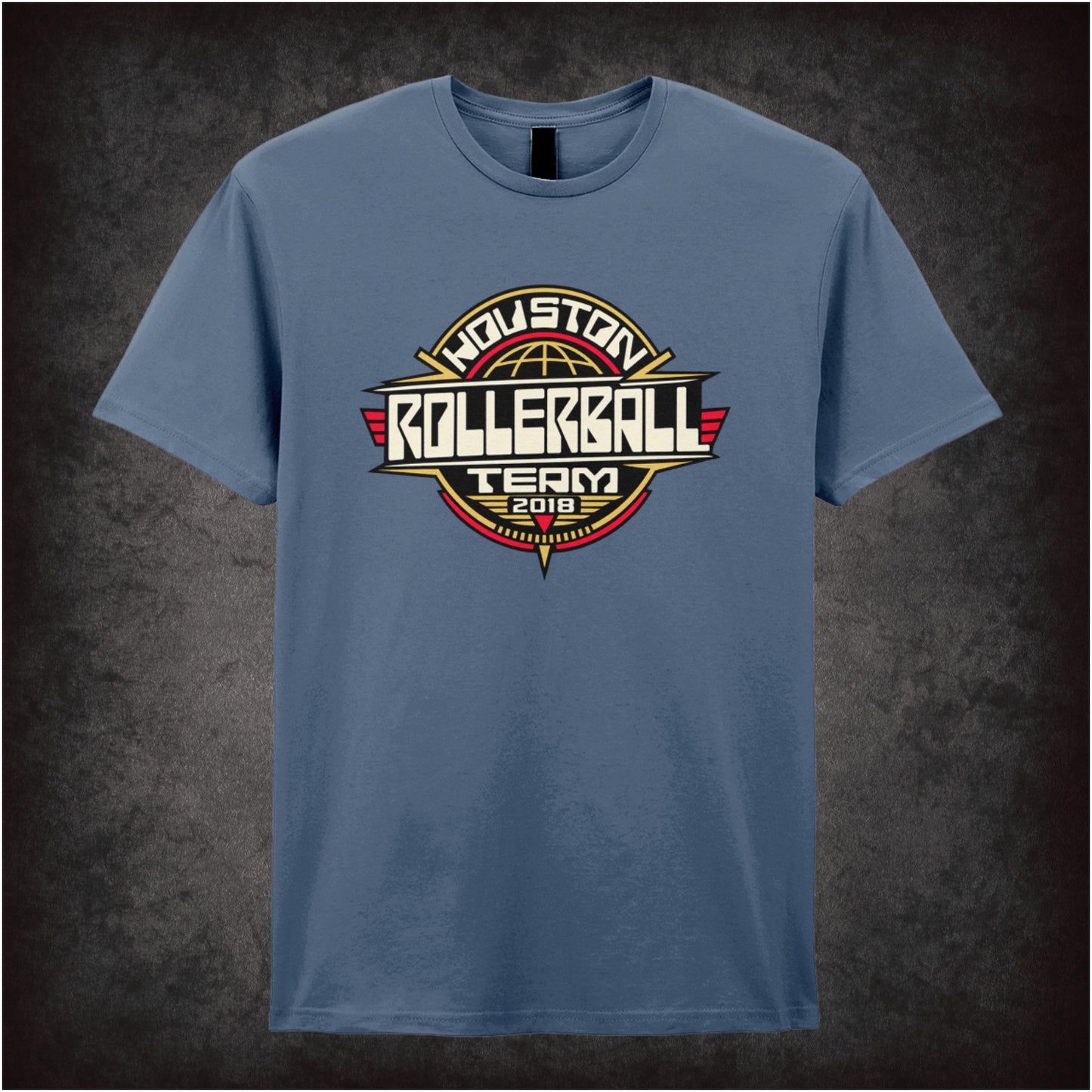 Houston Rollerball Team 2018 text T-shirt in indigo from Rollerball