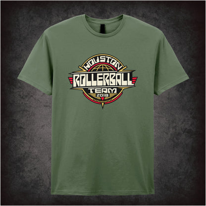 Houston Rollerball Team 2018 text T-shirt in military green from Rollerball