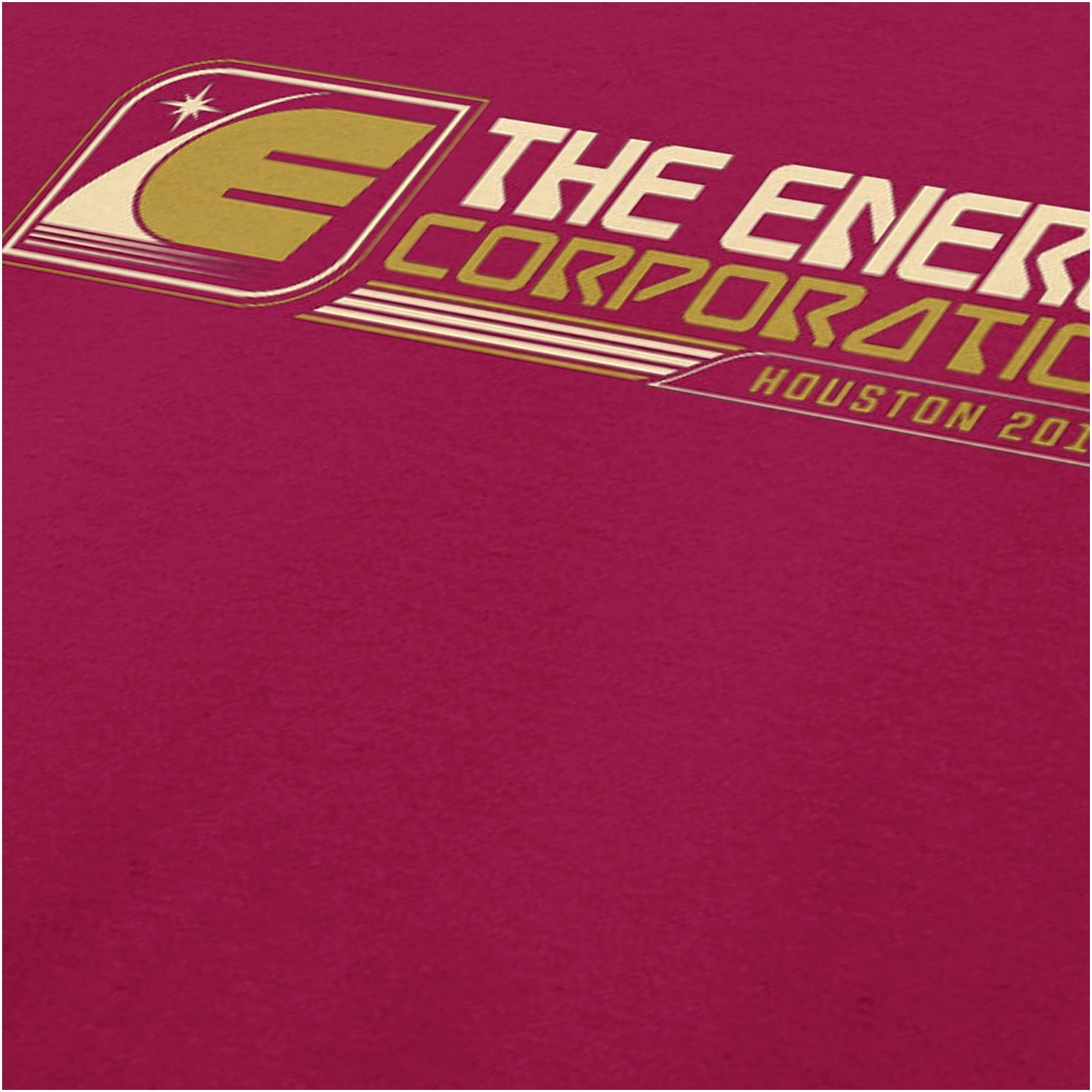 Energy Corporation Houston 2018 logo close up T-shirt in cardinal red from Rollerball