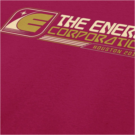 Energy Corporation Houston 2018 logo close up T-shirt in cardinal red from Rollerball