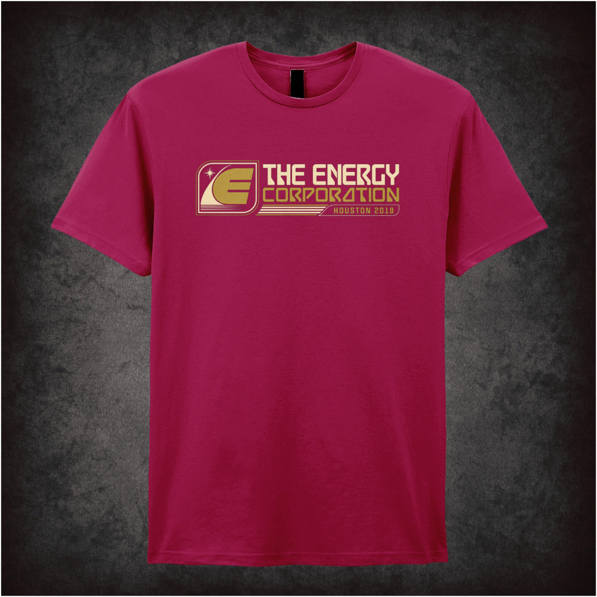 Energy Corporation Houston 2018 logo T-shirt in cardinal red from Rollerball