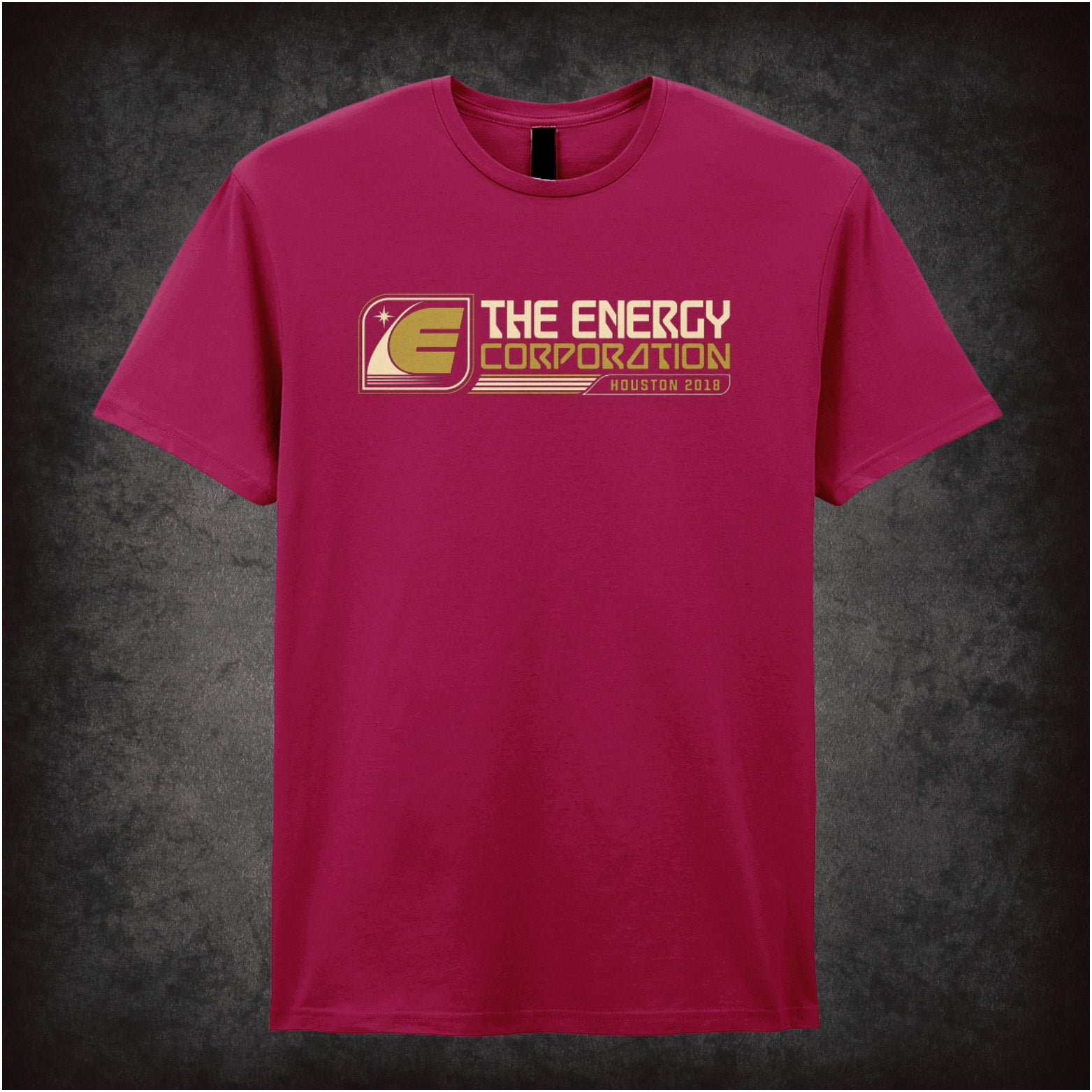 Energy Corporation Houston 2018 logo T-shirt in cardinal red from Rollerball