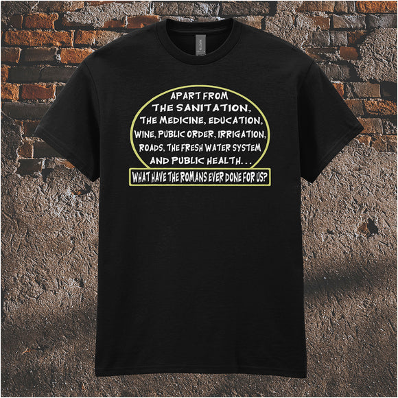What Have the Romans Ever Done for Us? - Monty Python Life Of Brian Inspired Unisex T Shirt