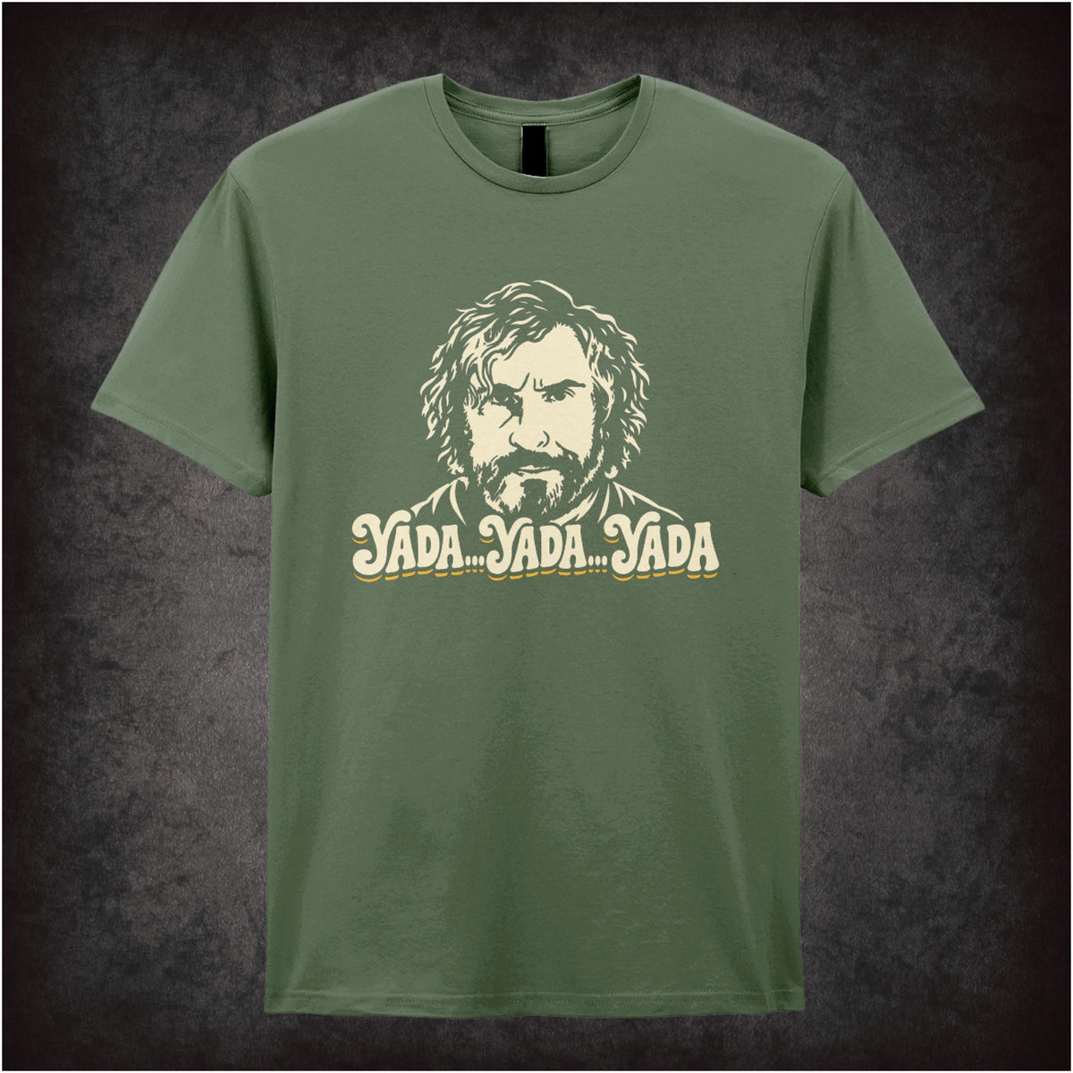 “Tommy Saxondale ‘Yada, yada, yada’ T-shirt in military green from Saxondale”