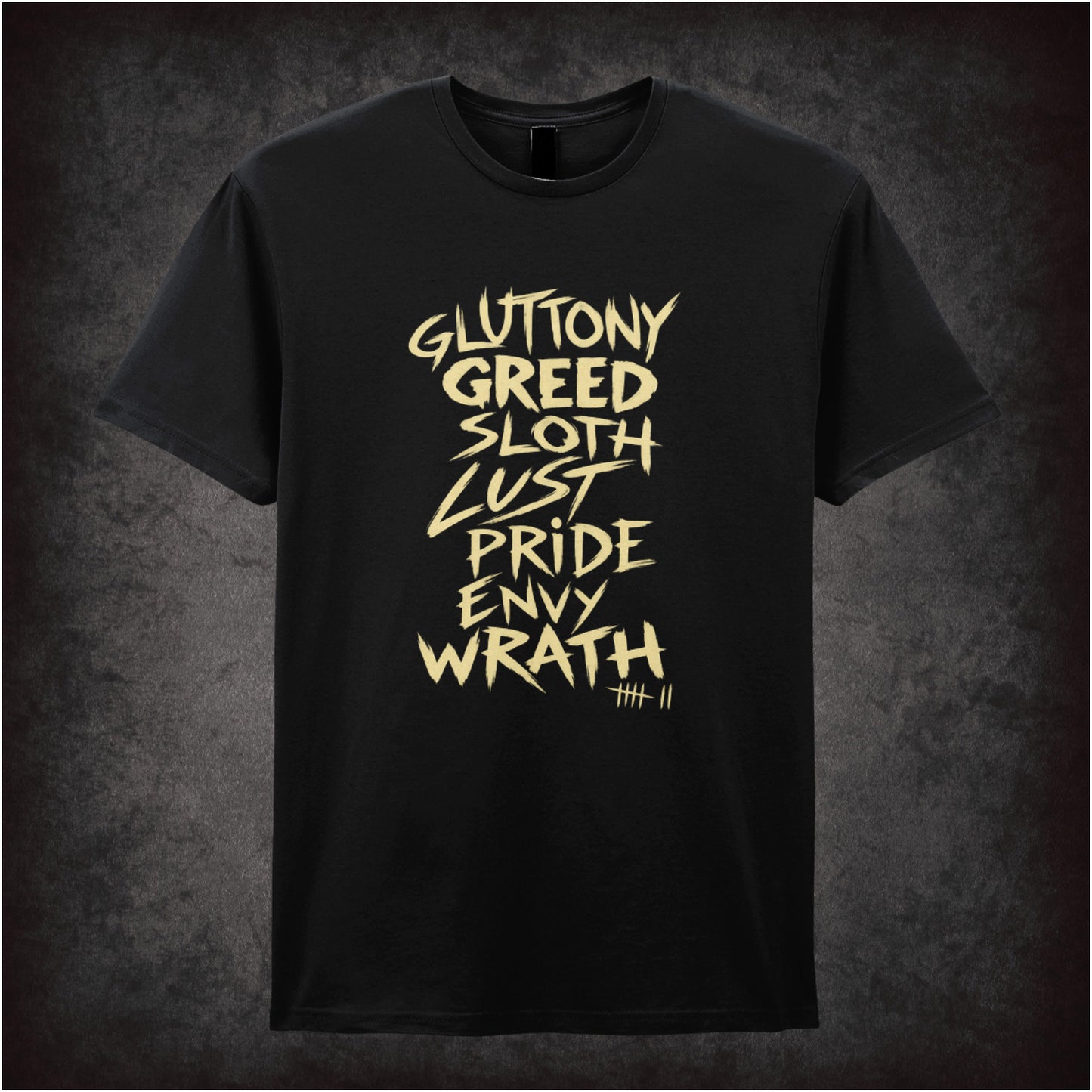 ‘Seven deadly sins’ quote T-shirt in black from Se7en
