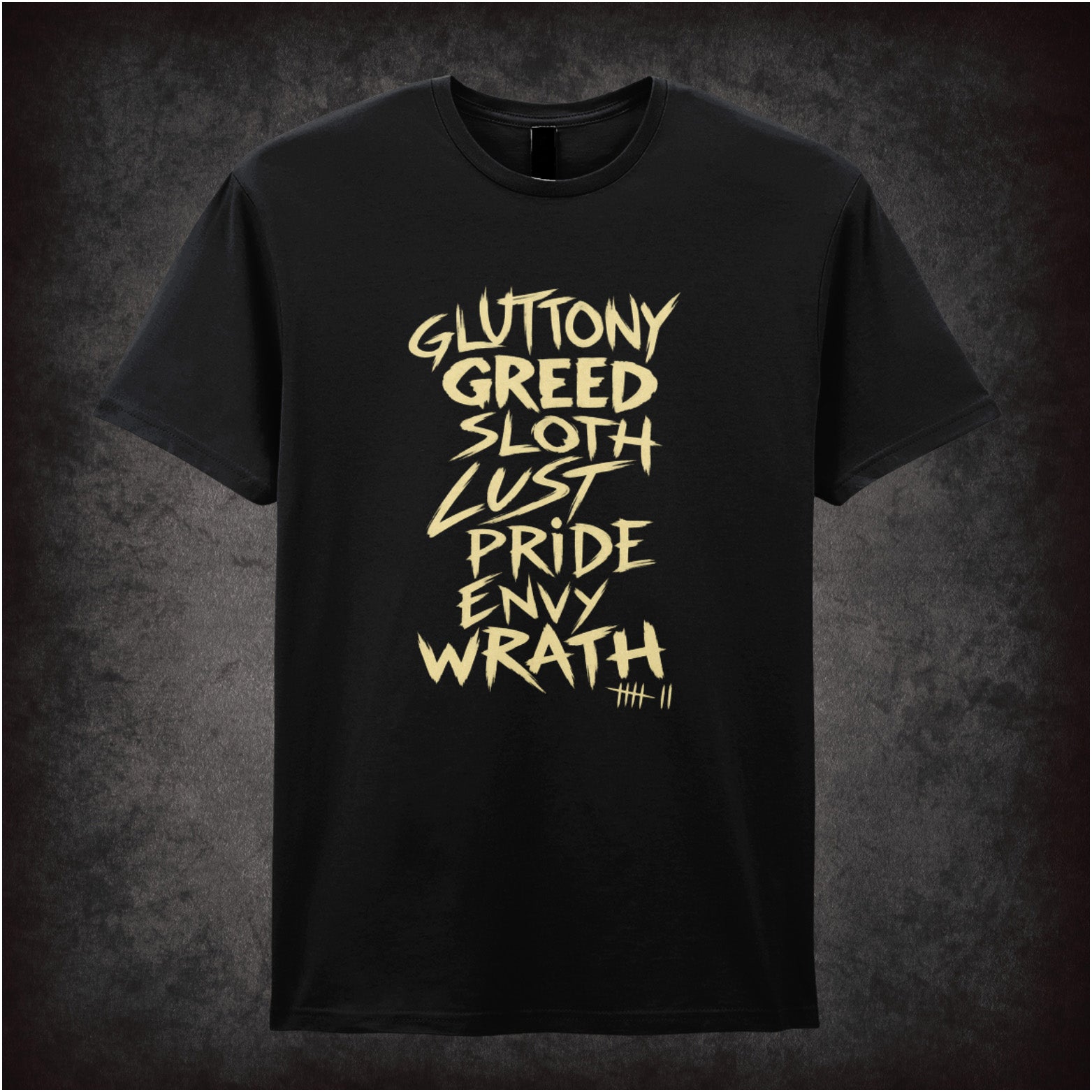 ‘Seven deadly sins’ quote T-shirt in black from Se7en