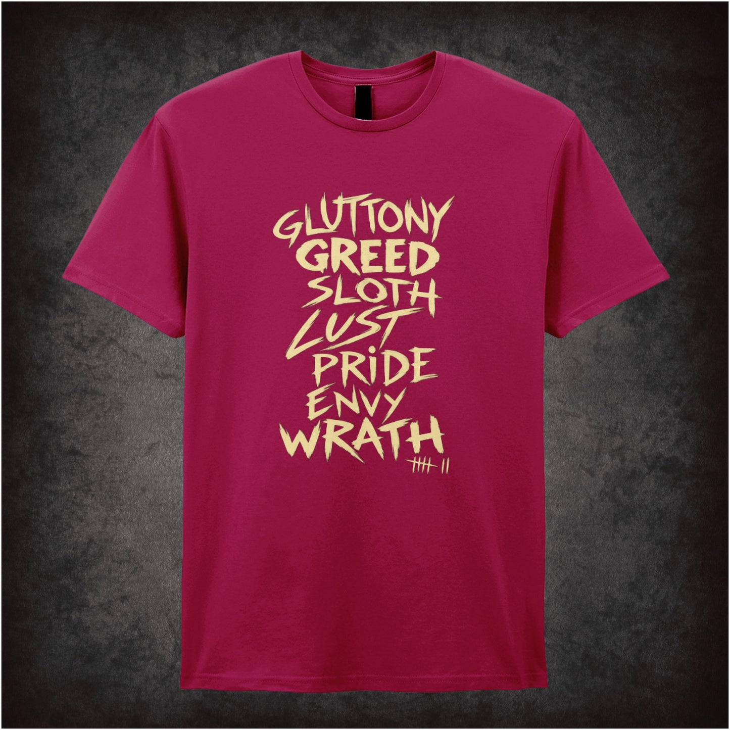 ‘Seven deadly sins’ quote T-shirt in cardinal red from Se7en