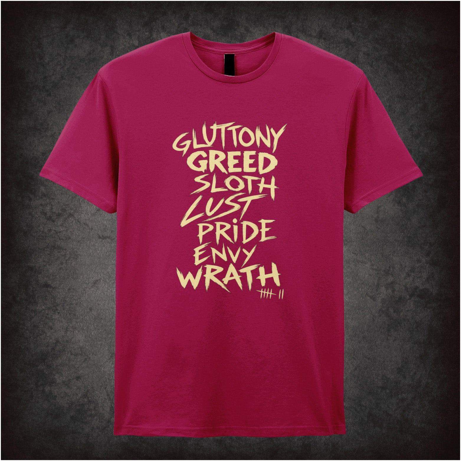 ‘Seven deadly sins’ quote T-shirt in cardinal red from Se7en