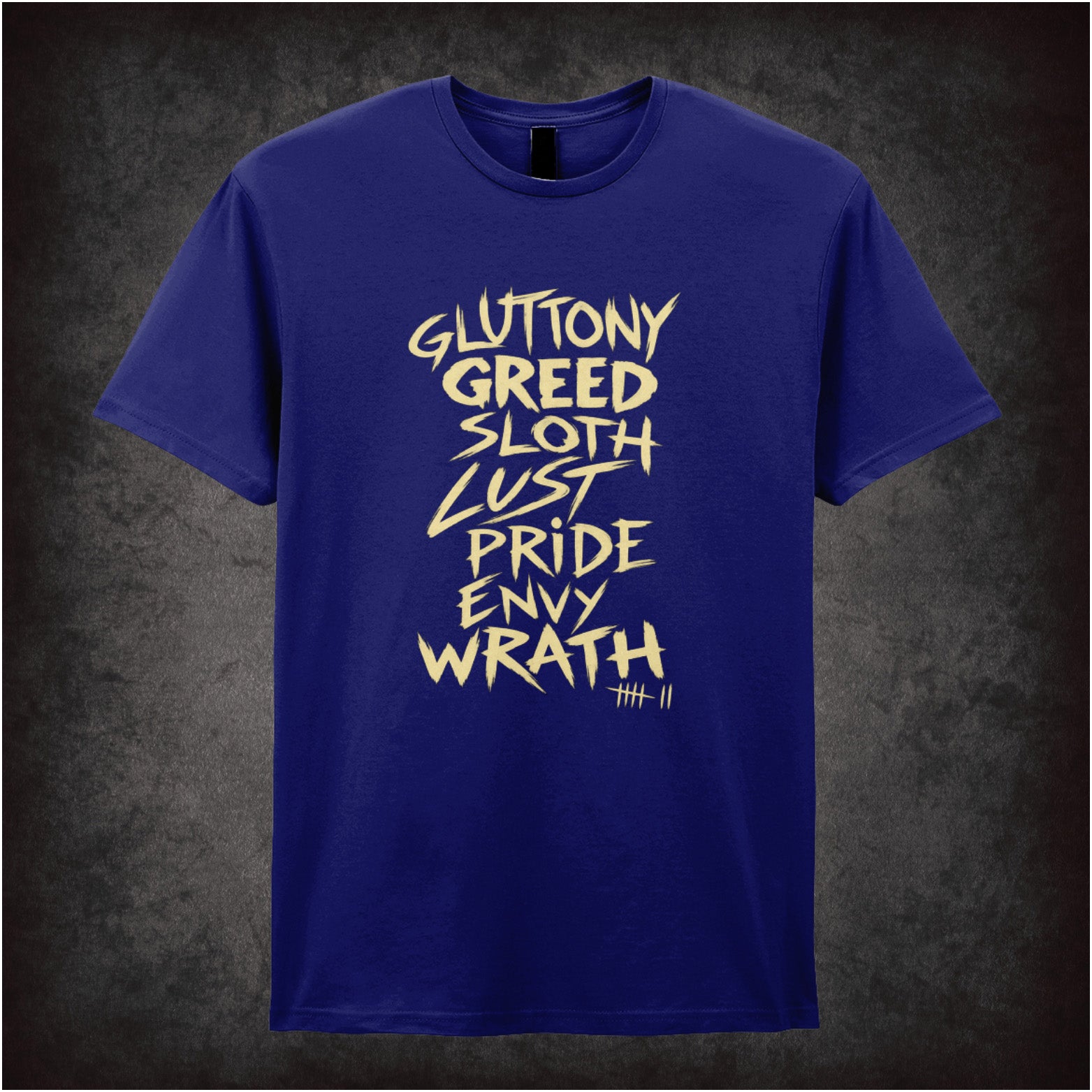 ‘Seven deadly sins’ quote T-shirt in navy from Se7en