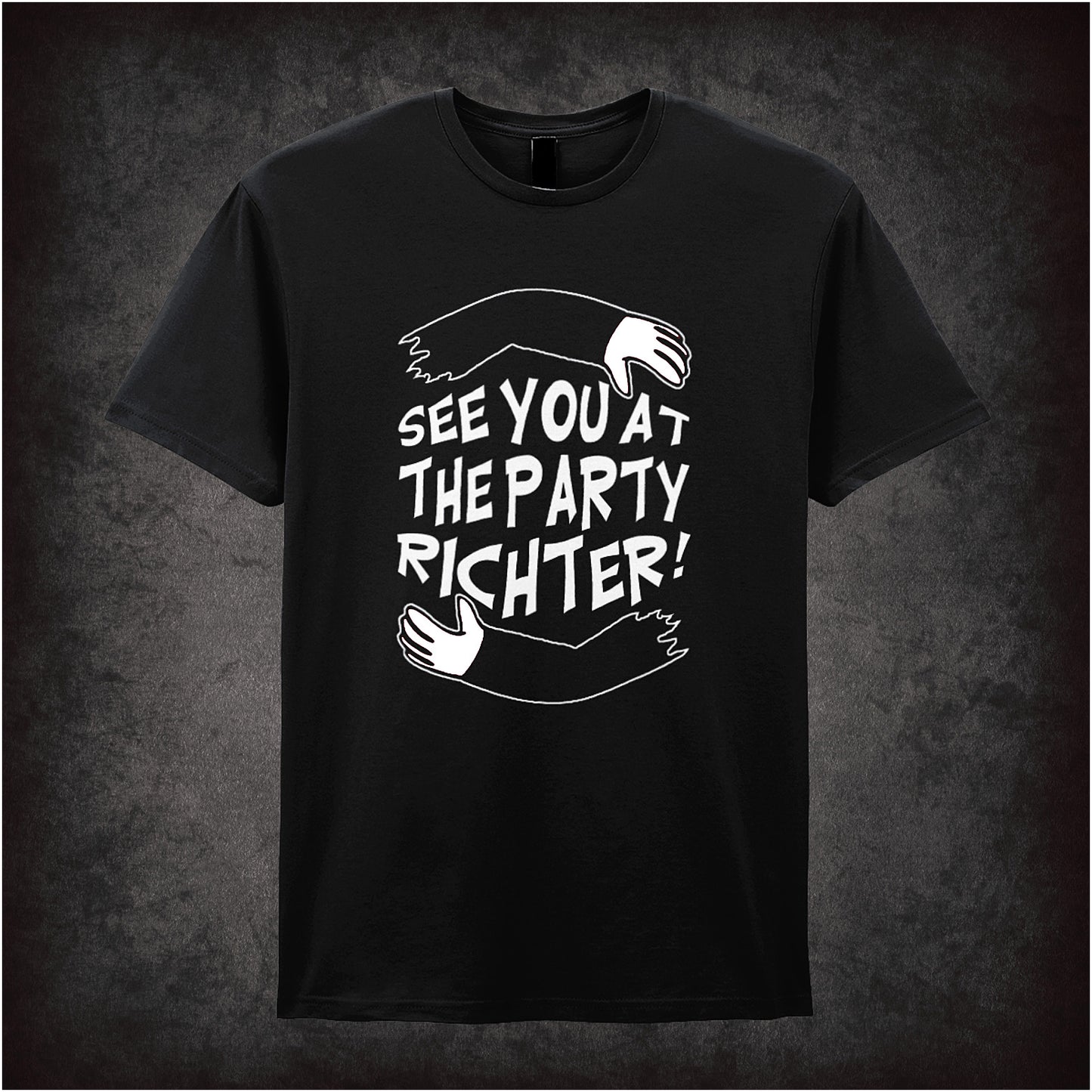 See You at the Party Richter black unisex t-shirt inspired by Total Recall movie soft style sci-fi fan apparel