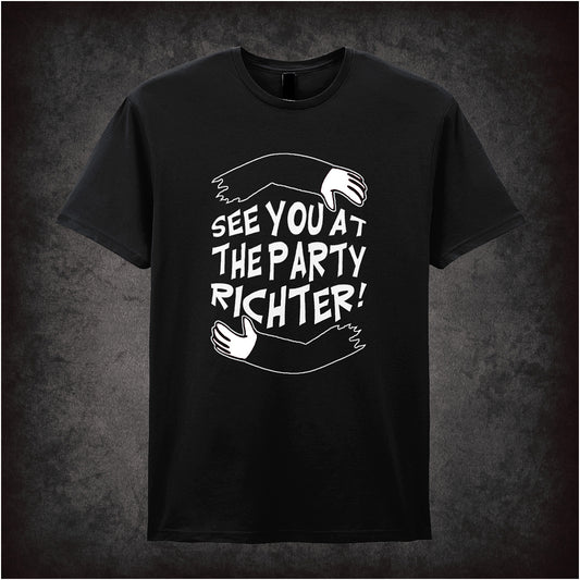 See You at the Party Richter black unisex t-shirt inspired by Total Recall movie soft style sci-fi fan apparel