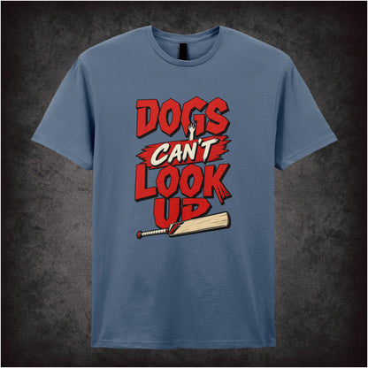 ‘Dogs can’t look up’ quote T-shirt in indigo from Shaun of the Dead