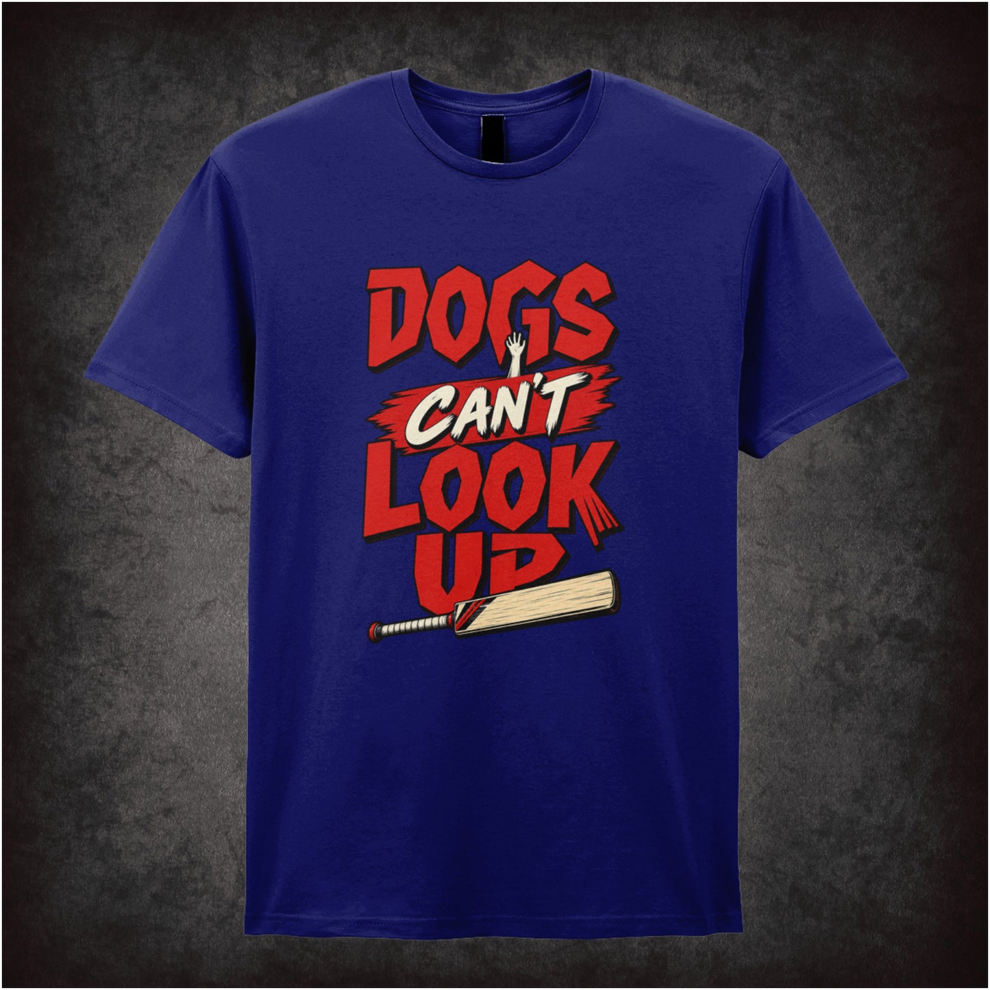 ‘Dogs can’t look up’ quote T-shirt in navy from Shaun of the Dead