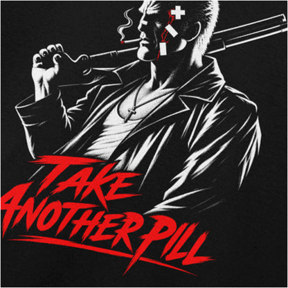 Marv face ‘take another pill’ close up T-shirt in black from Sin City