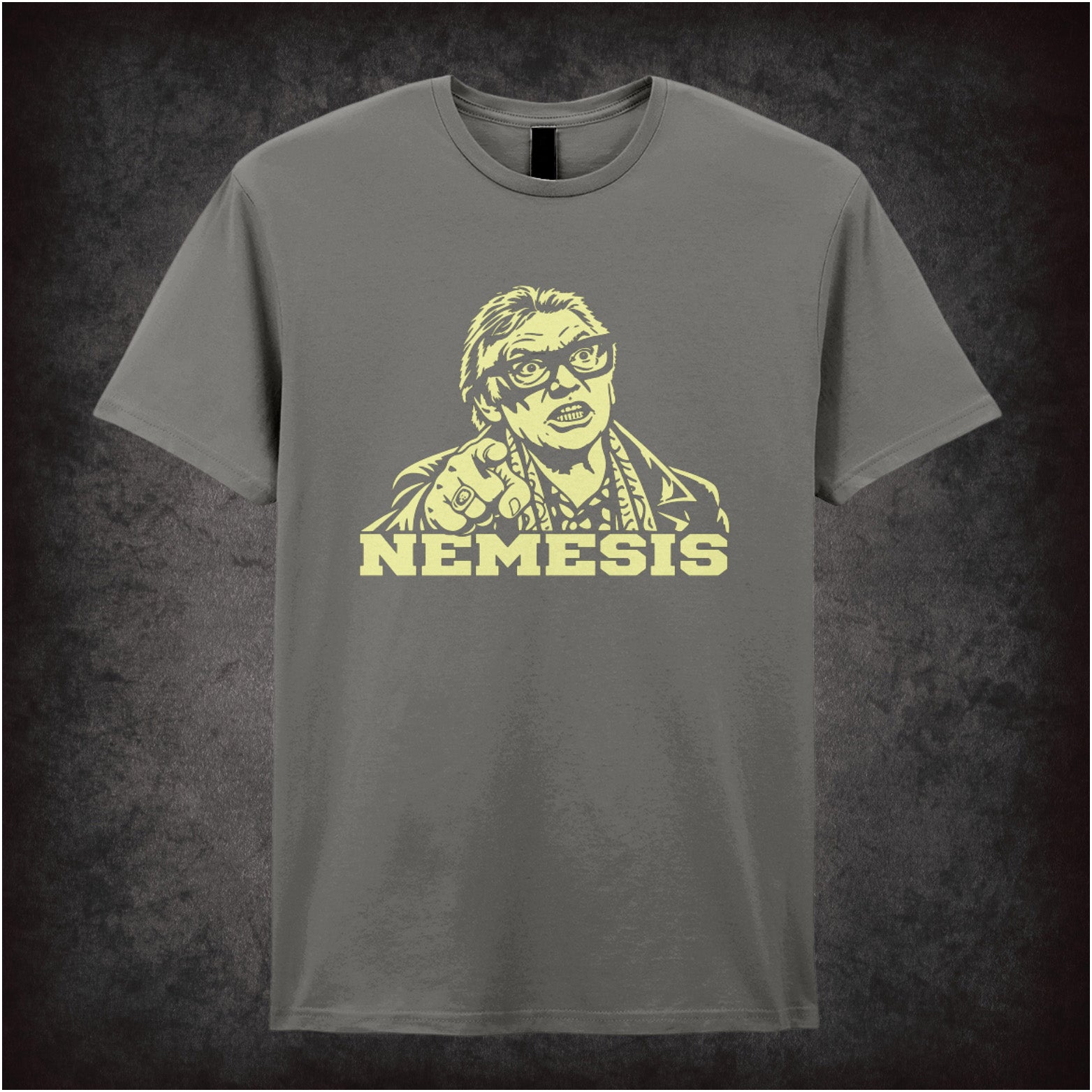 Brick Top ‘Nemesis’ portrait T-shirt in charcoal from Snatch