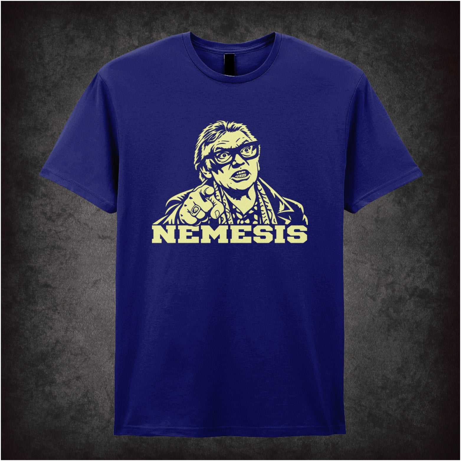 Brick Top ‘Nemesis’ portrait T-shirt in navy from Snatch