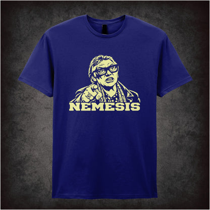 Brick Top ‘Nemesis’ portrait T-shirt in navy from Snatch