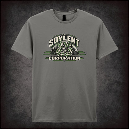 Soylent Corporation recycling logo T-shirt in charcoal from Soylent Green