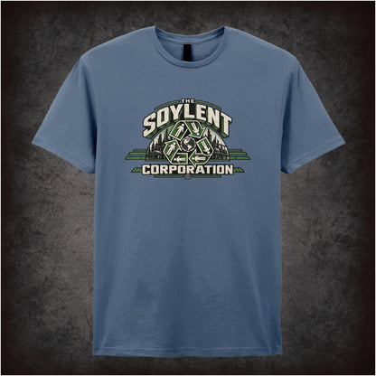 Soylent Corporation recycling logo T-shirt in indigo from Soylent Green
