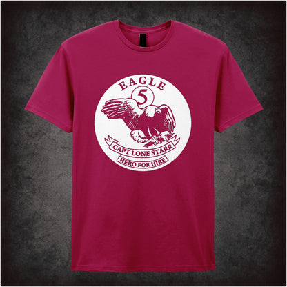 Eagle 5 Captain Lone Starr Hero For Hire – Cult Comedy Graphic T-Shirt