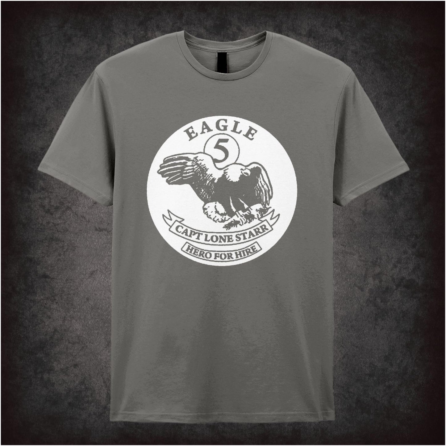 Eagle 5 Captain Lone Starr Hero For Hire – Cult Comedy Graphic T-Shirt