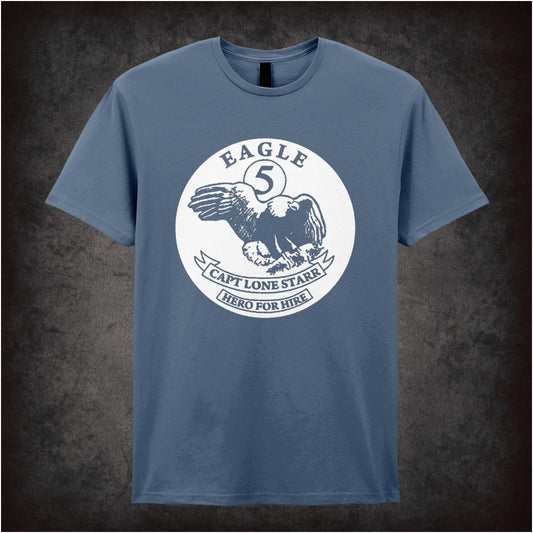 Eagle 5 Lone Starr hero for hire logo T-shirt from Spaceballs