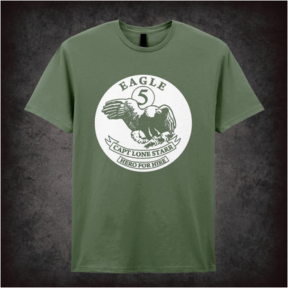 Eagle 5 Captain Lone Starr Hero For Hire – Cult Comedy Graphic T-Shirt