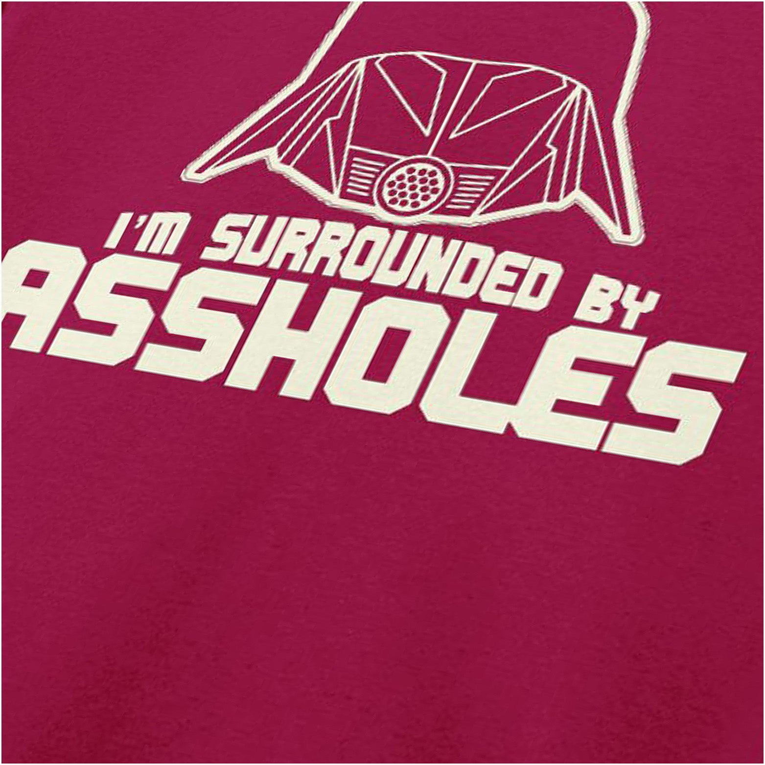 Dark Helmet ‘I’m surrounded by assholes’ close up T-shirt in cardinal red from Spaceballs