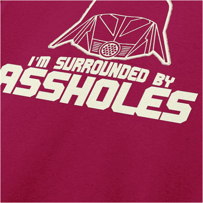 Dark Helmet ‘I’m surrounded by assholes’ close up T-shirt in cardinal red from Spaceballs