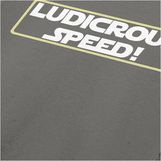 ‘Ludicrous Speed!’ quote close up T-shirt in charcoal from Spaceballs