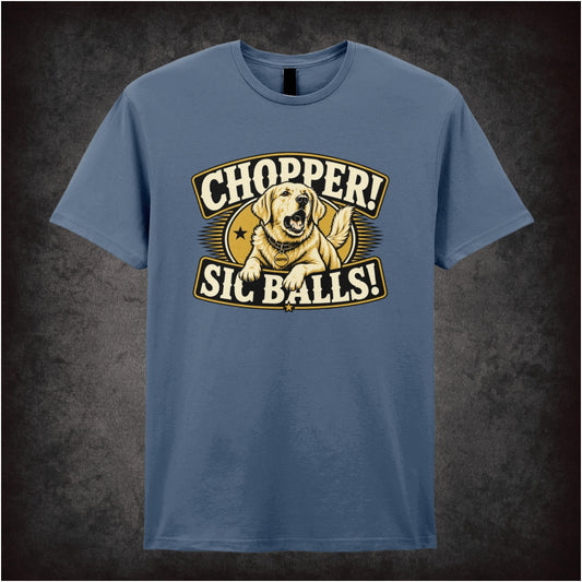 Chopper! Sic Balls! T-shirt in indigo from Stand By Me