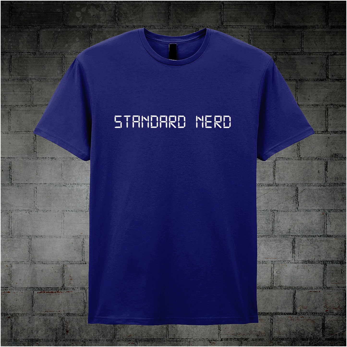 navy unisex T-shirt featuring the phrase 'Standard Nerd' from The IT Crowd