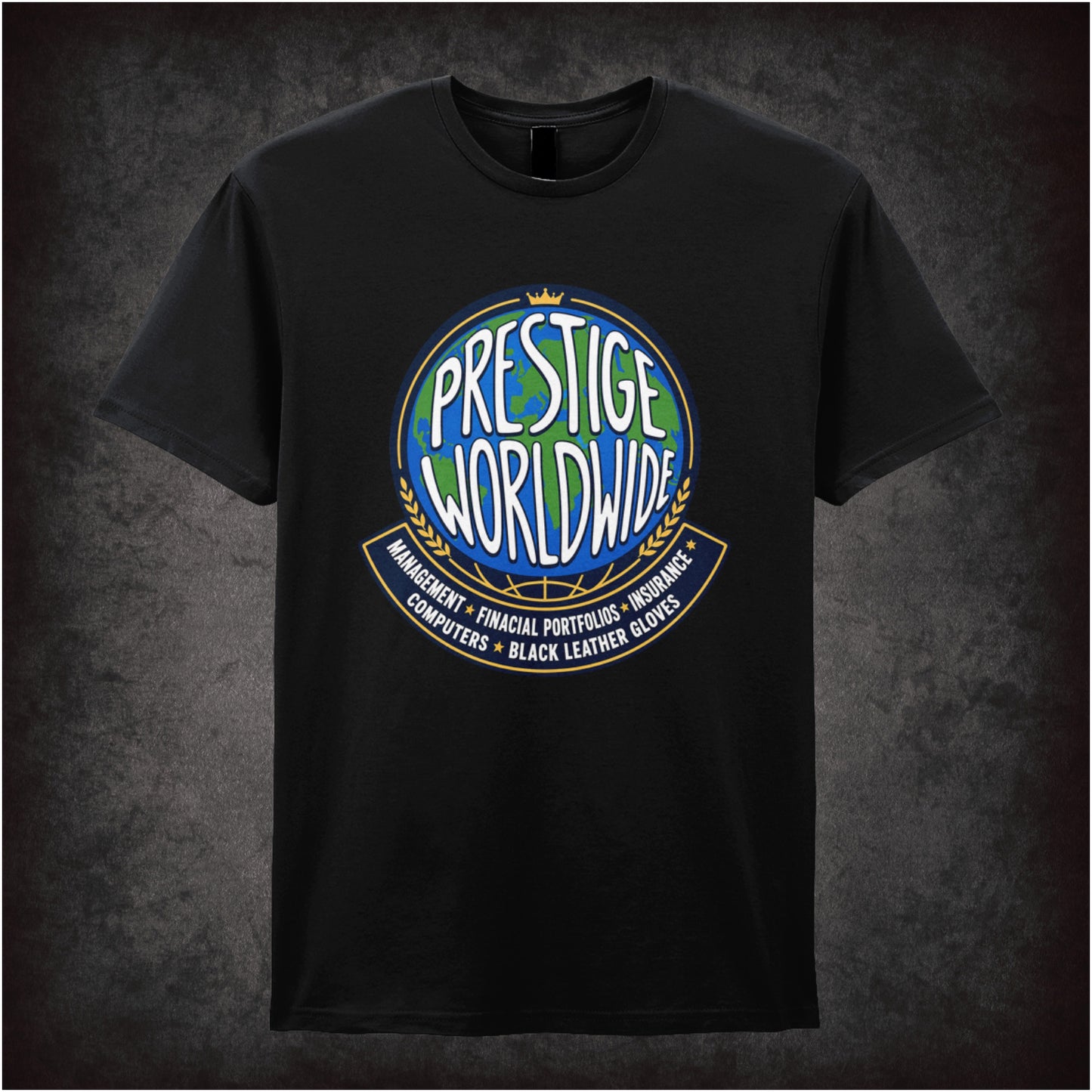 Prestige Worldwide T-shirt in black from Step Brothers