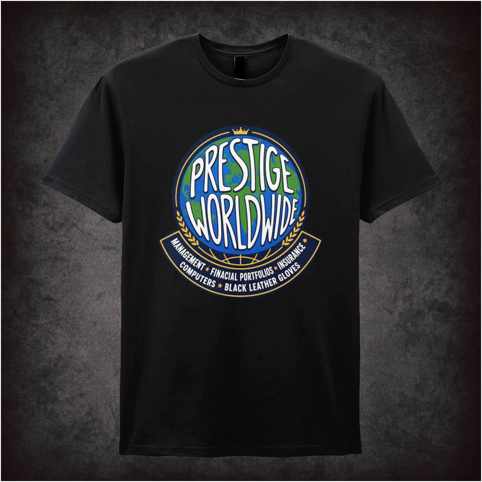 Prestige Worldwide T-shirt in black from Step Brothers