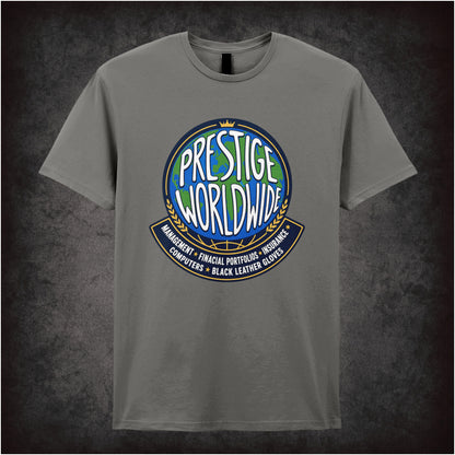 Prestige Worldwide T-shirt in charcoal from Step Brothers