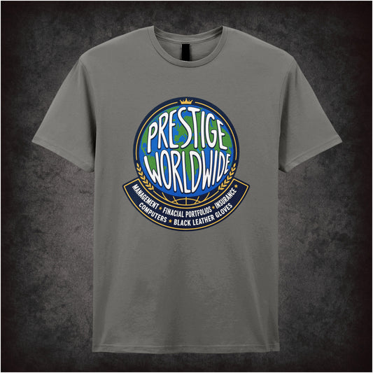 Prestige Worldwide T-shirt in charcoal from Step Brothers