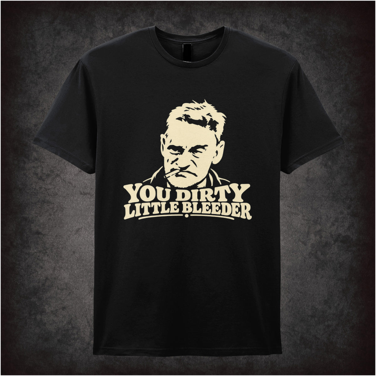 “Albert Steptoe ‘You dirty little bleeder’ T-shirt in black from Steptoe and Son”