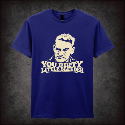 “Albert Steptoe ‘You dirty little bleeder’ T-shirt in navy from Steptoe and Son”