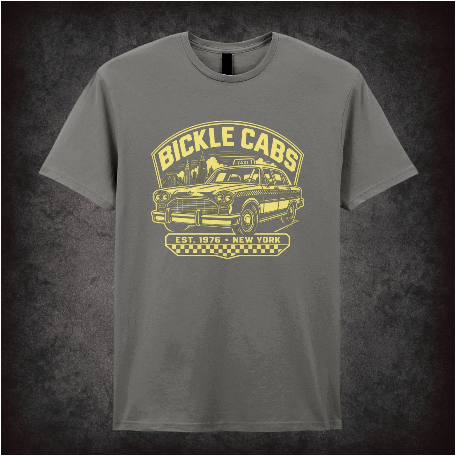 Bickle Cabs logo Travis Bickle T-shirt in charcoal from Taxi Driver