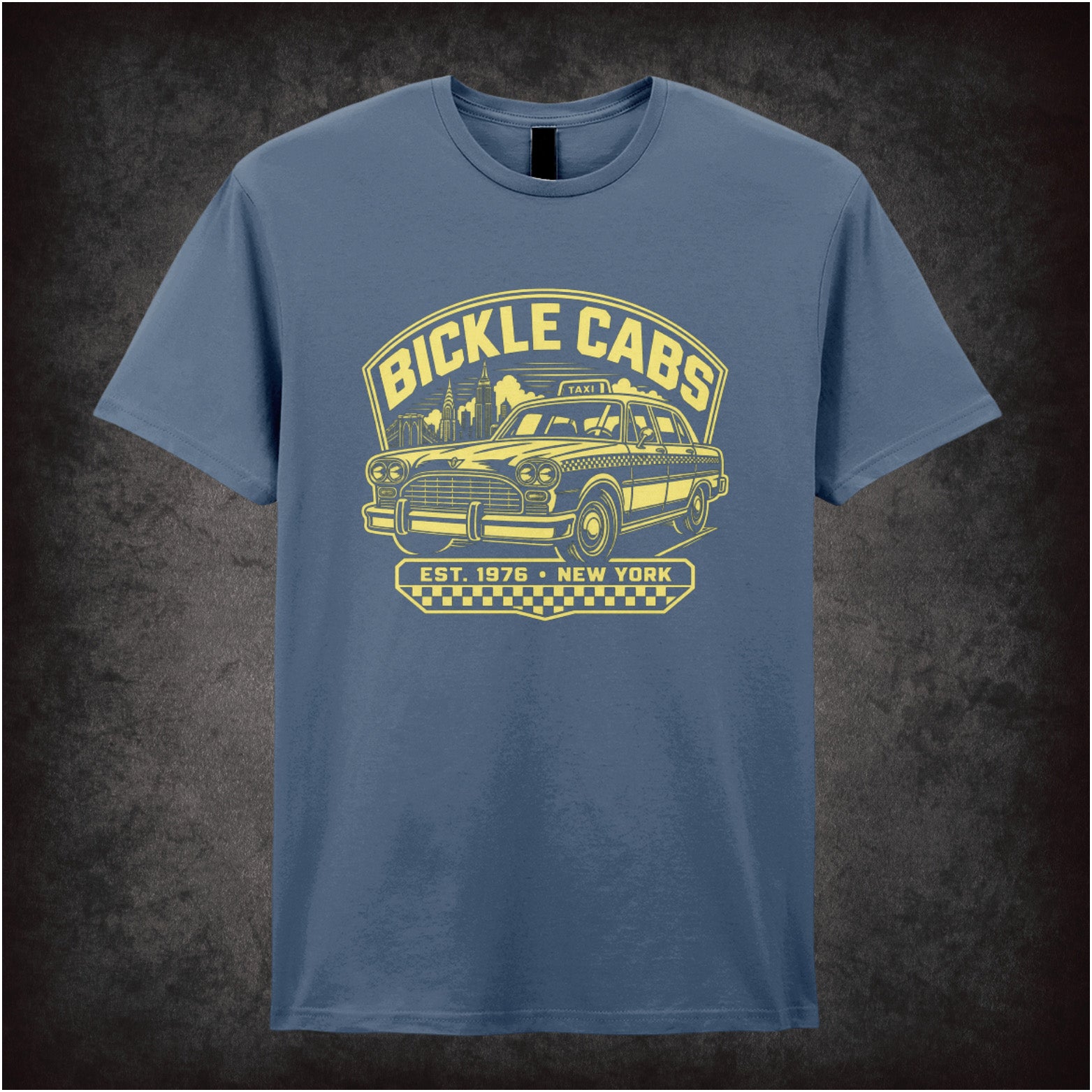 Bickle Cabs logo Travis Bickle T-shirt in indigo from Taxi Driver