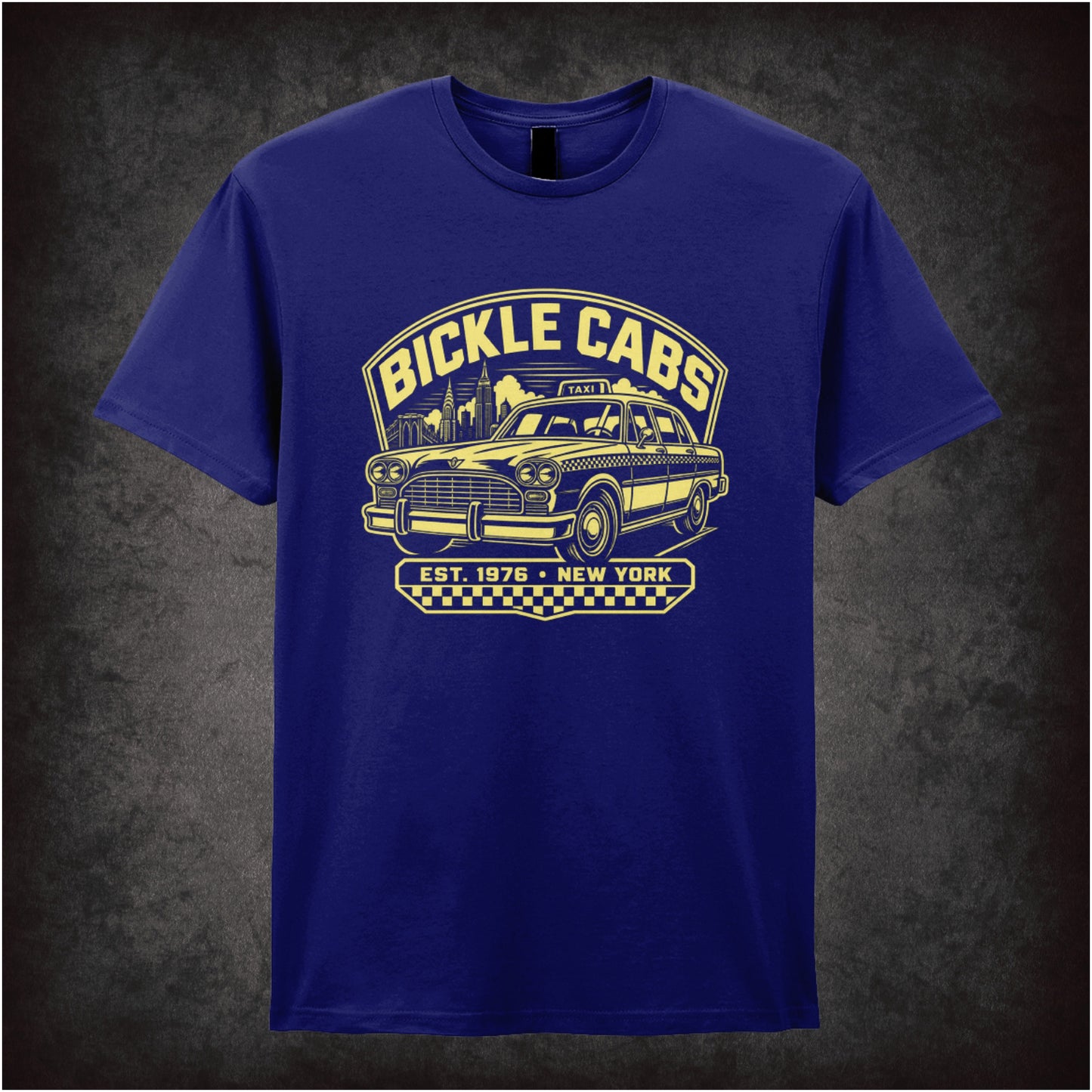 Bickle Cabs logo Travis Bickle T-shirt in navy from Taxi Driver