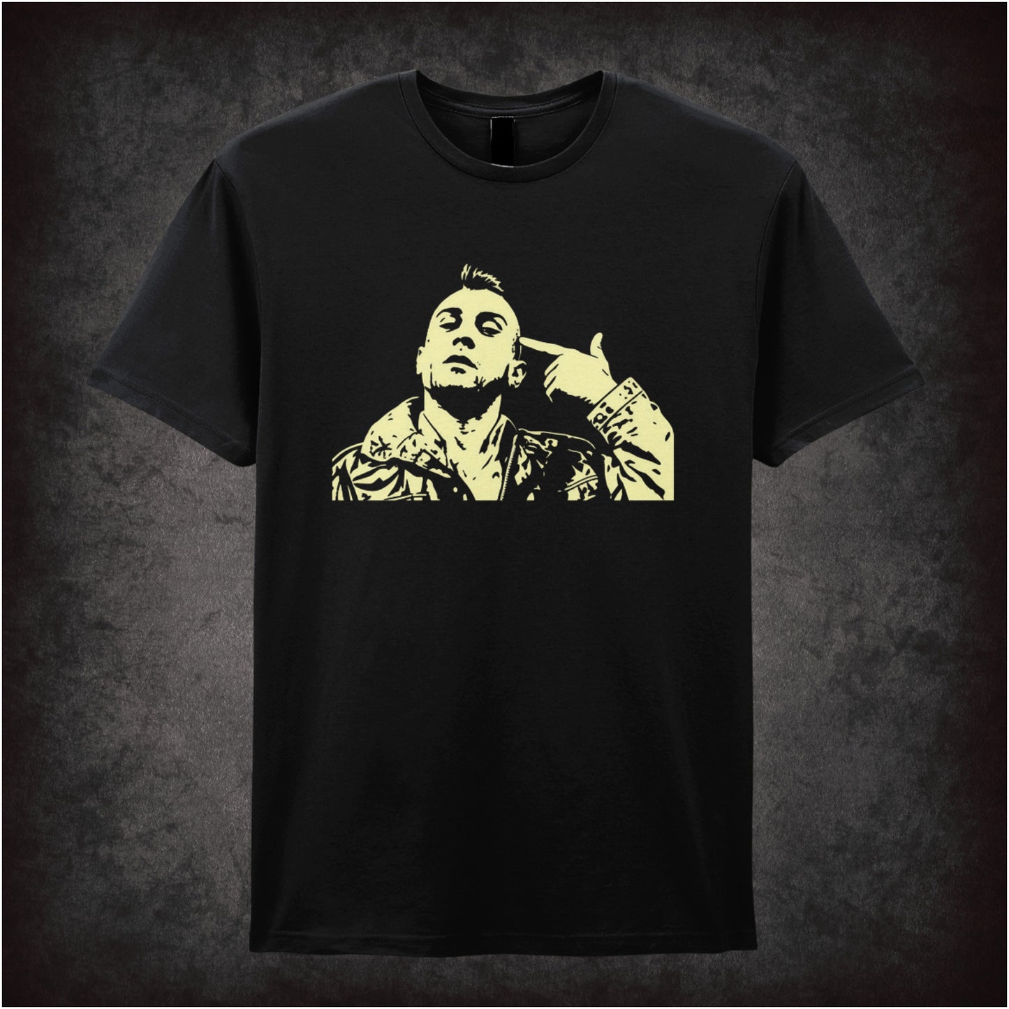 Travis Bickle “you talkin’ to me?” silhouette T-shirt in black from Taxi Driver