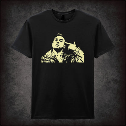 Travis Bickle “you talkin’ to me?” silhouette T-shirt in black from Taxi Driver