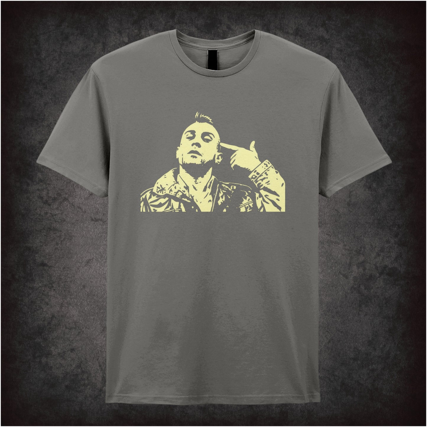 Travis Bickle “you talkin’ to me?” silhouette T-shirt in charcoal from Taxi Driver