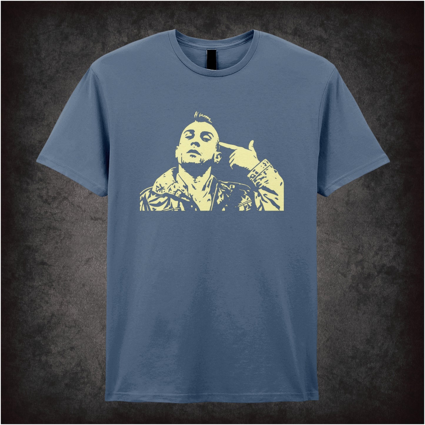 Travis Bickle “you talkin’ to me?” silhouette T-shirt in indigo from Taxi Driver