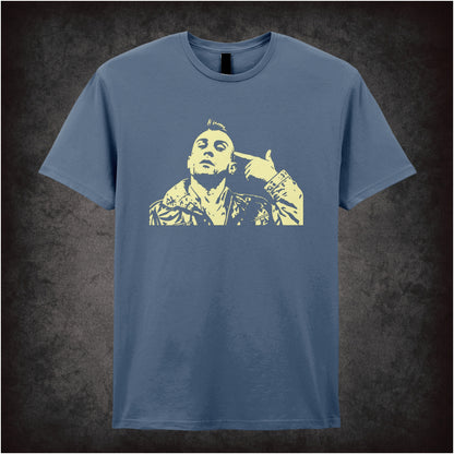 Travis Bickle “you talkin’ to me?” silhouette T-shirt in indigo from Taxi Driver