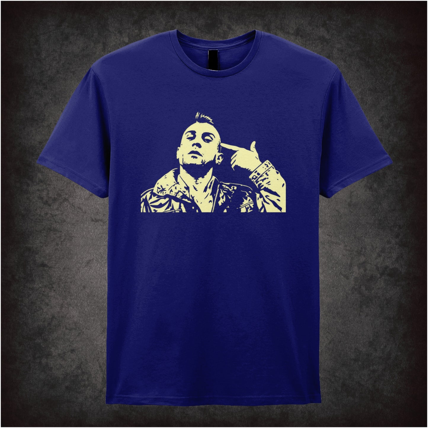 Travis Bickle “you talkin’ to me?” silhouette T-shirt in navy from Taxi Driver