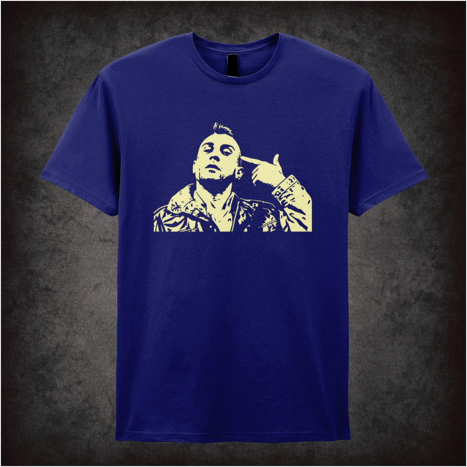 Travis Bickle “you talkin’ to me?” silhouette T-shirt in navy from Taxi Driver