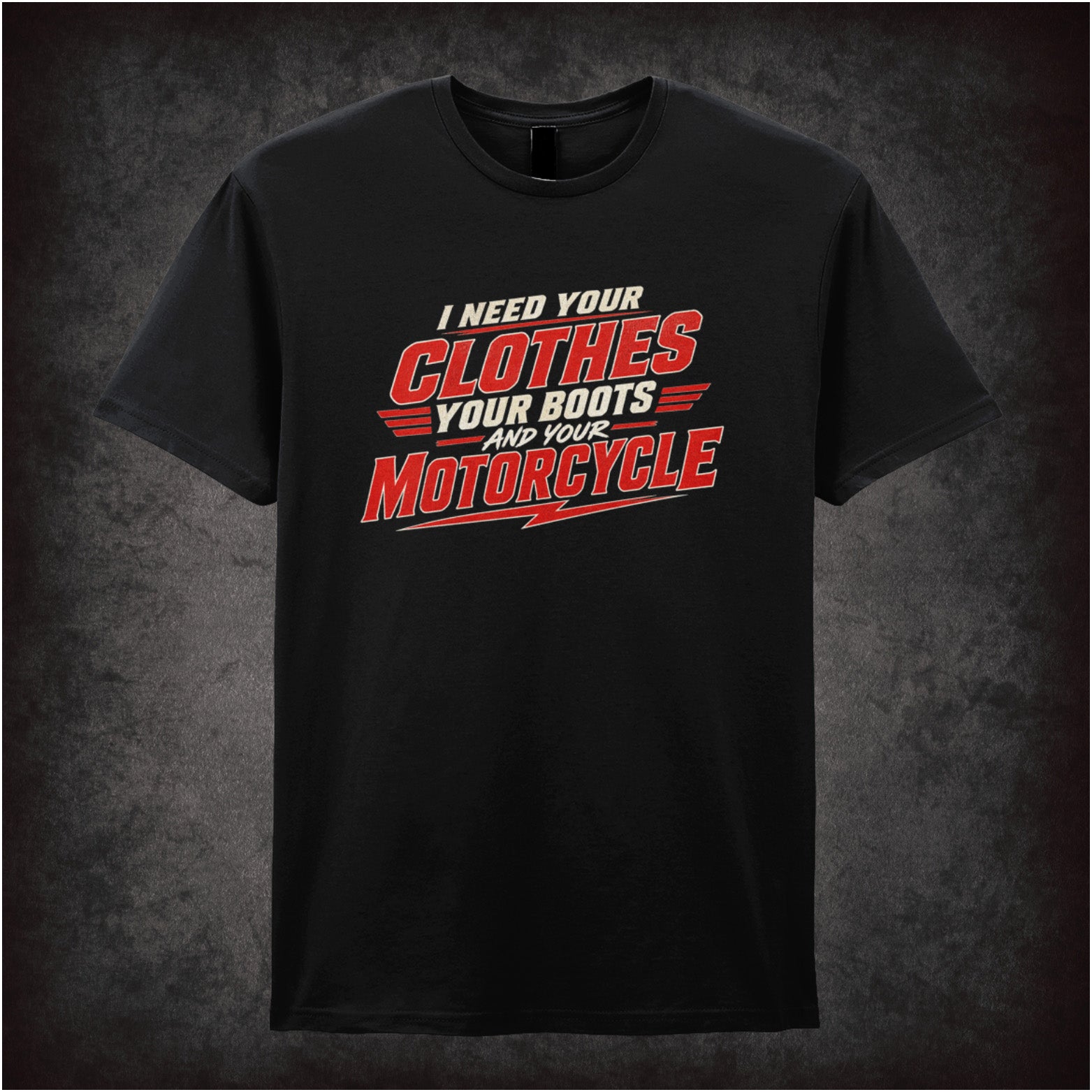 ‘I need your clothes, your boots and your motorcycle’ quote T-shirt  in black from The Terminator