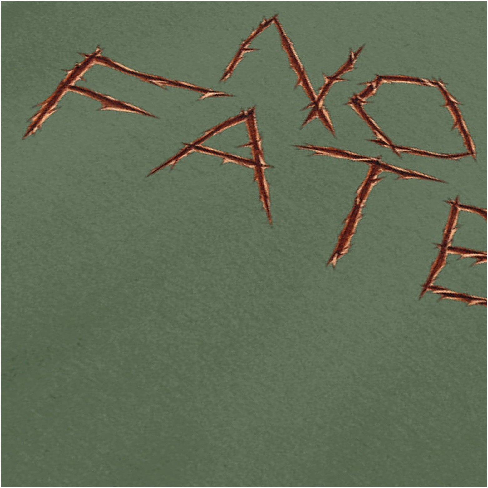 No Fate close up T-shirt in military green inspired by The Terminator 2